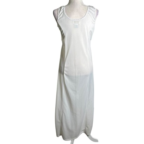 Dressed In White Sleeveless Full Length Bridal Slip M Polyester Lace Trim - Picture 5 of 7